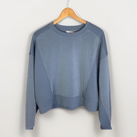 Athleta Tops - Athleta Sweatshirt Women’s L Cropped Super Soft Blue Athleisure Cozycore